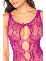 Bodystocking en résille à motif floral, couleur orchidée - Mapalé