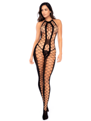 Bodystocking en résille noire échancrée - Mapalé