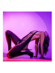 Bodystocking en résille noire échancrée - Mapalé