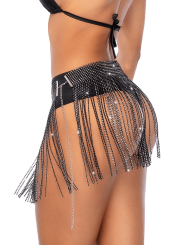 Jupe glamour à franges ornée de strass - Mapalé