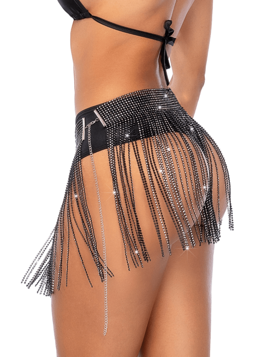 Jupe glamour à franges ornée de strass - Mapalé