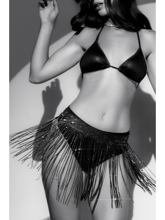 Jupe glamour à franges ornée de strass - Mapalé