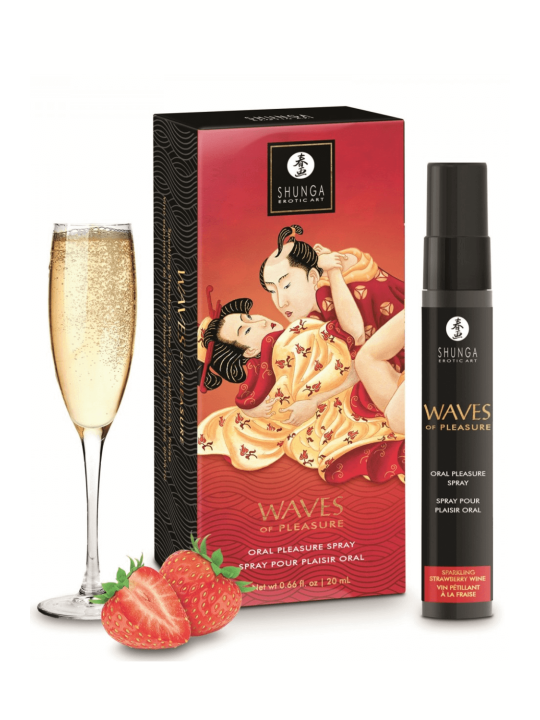 Spray pour plaisir oral saveur vin pétillant à la fraise 20 ml - Shunga
