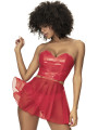 Ensemble lingerie Deux Pièces Wet Look Rouge 