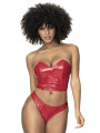 Ensemble lingerie Deux Pièces Wet Look Rouge 