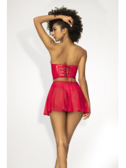Ensemble lingerie Deux Pièces Wet Look Rouge 