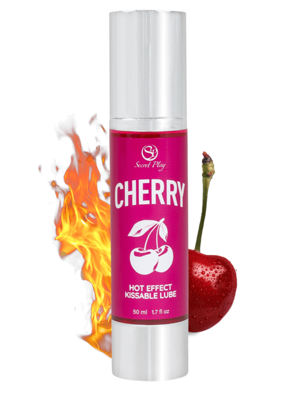 2 en 1 Lubrifiant et huile de massage cerise chauffant