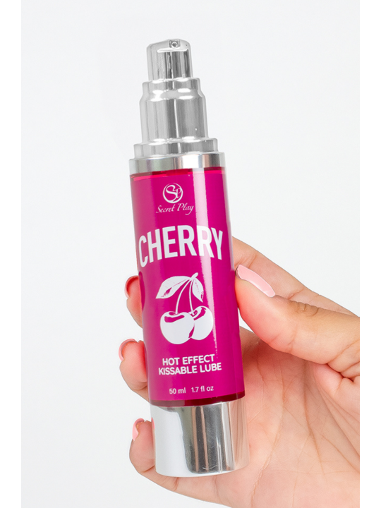2 en 1 Lubrifiant et huile de massage cerise chauffant