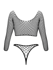 Bodystring en résille grosse maille noir Fantasy