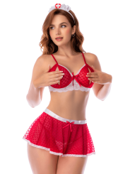 Ensemble infirmière lingerie noir avec jupe – Mapalé