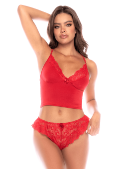 Ensemble 2 pièces rouge dentelle élégance classique – Mapalé