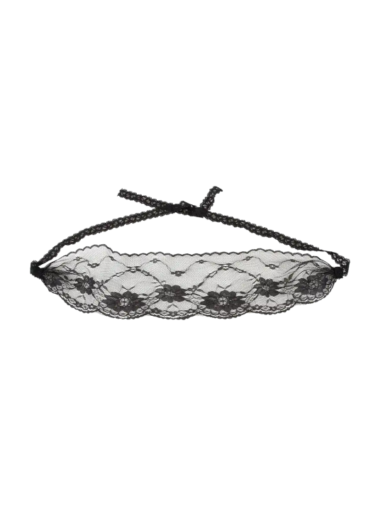 Masque pour les yeux en dentelle noire avec lien à nouer - Cottelli
