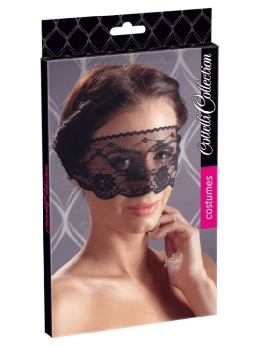 Masque pour les yeux en dentelle noire avec lien à nouer - Cottelli