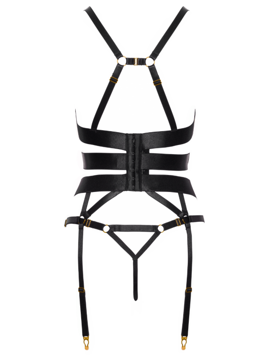 Corset porte-jarretelles et string assorti - Cottelli