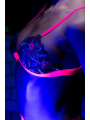Ensemble lingerie 3 pièces bleu et rose brodé avec sequins – Mapalé
