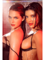 Ensemble lingerie noir ouvert avec franges scintillantes – Mapalé