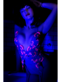 Body teddy bleu et rose brodé avec porte-jarretelles – Mapalé