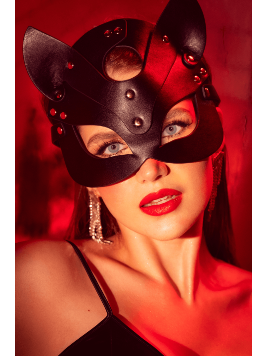 Masque félin en faux cuir - Mapalé