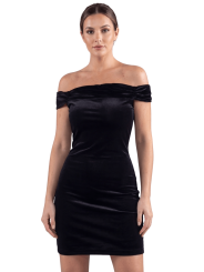 Robe velours noir Giulia - LDS2BLK