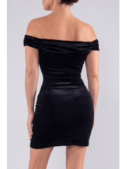 Robe velours noir Giulia - LDS2BLK