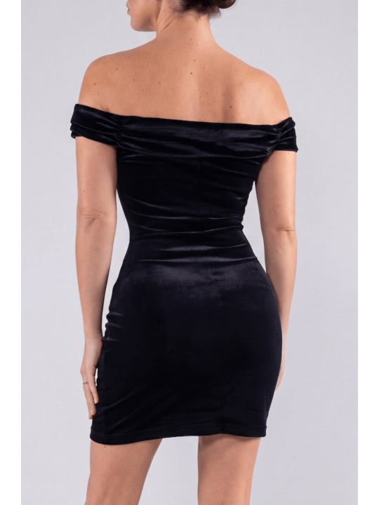 Robe velours noir Giulia - LDS2BLK