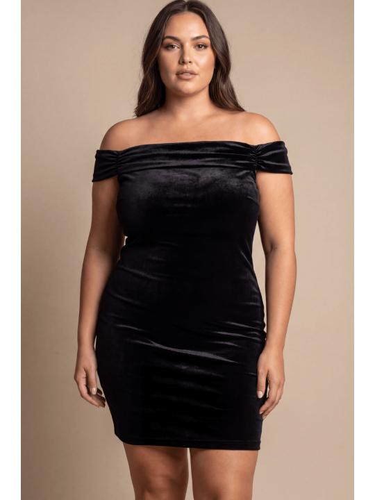 Robe velours noir Giulia - LDS2BLK