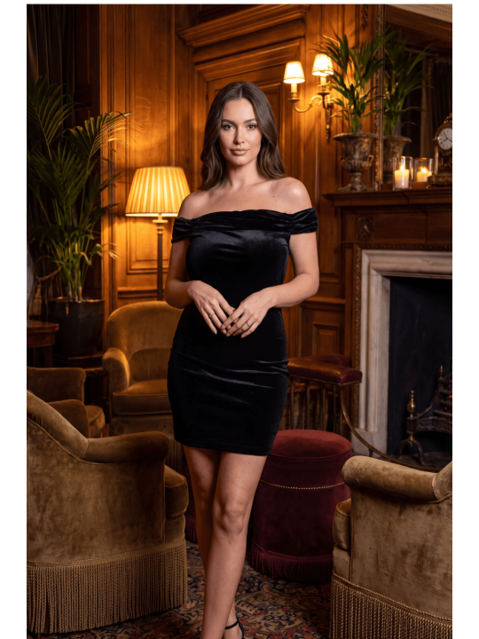 Robe velours noir Giulia - LDS2BLK