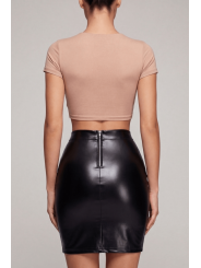 Jupe sexy longue noire wetlook Inaya - LSL4-LBLK