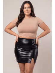 Jupe sexy longue noire wetlook Inaya - LSL4-LBLK