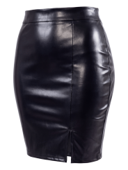 Jupe sexy longue noire wetlook Inaya - LSL4-LBLK