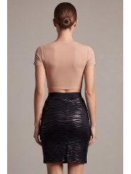 Jupe longue noire imprimé zébré Emma - LSS2-LBLK
