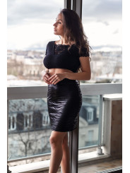 Jupe longue noire imprimé zébré Emma - LSS2-LBLK