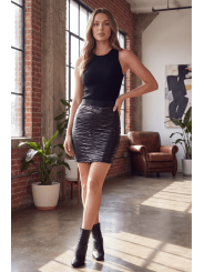 Jupe longue noire imprimé zébré Emma - LSS2-LBLK