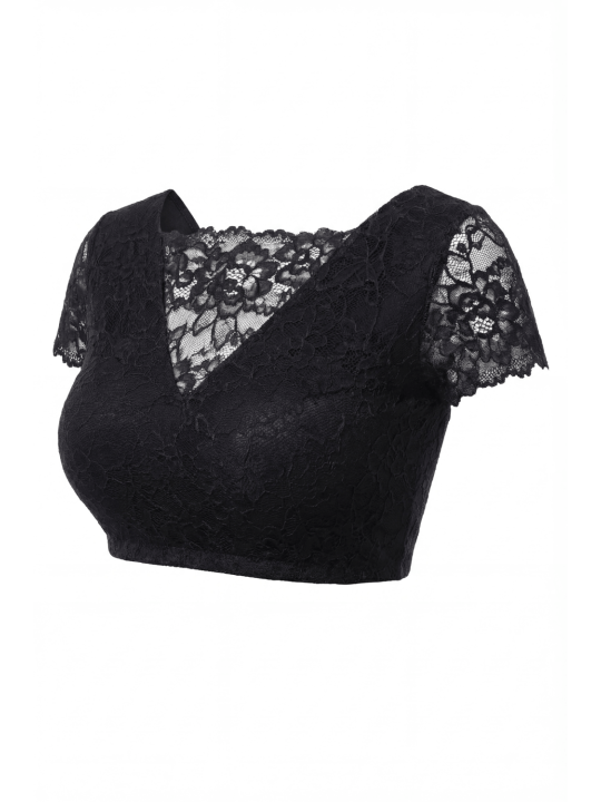 Top court noir bi matière réversible - LTK2-BLK