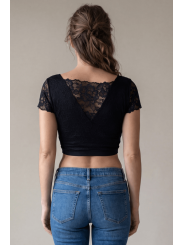 Top court noir bi matière réversible - LTK2-BLK