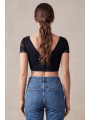 Top court noir bi matière réversible - LTK2-BLK