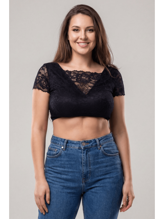 Top court noir bi matière réversible - LTK2-BLK