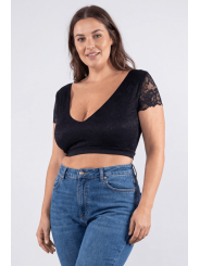 Top court noir bi matière réversible - LTK2-BLK