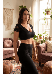 Top court noir bi matière réversible - LTK2-BLK