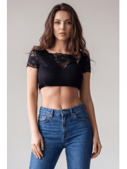 Top court noir bi matière réversible - LTK2-BLK