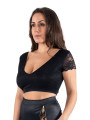 Top court noir bi matière réversible - LTK2-BLK