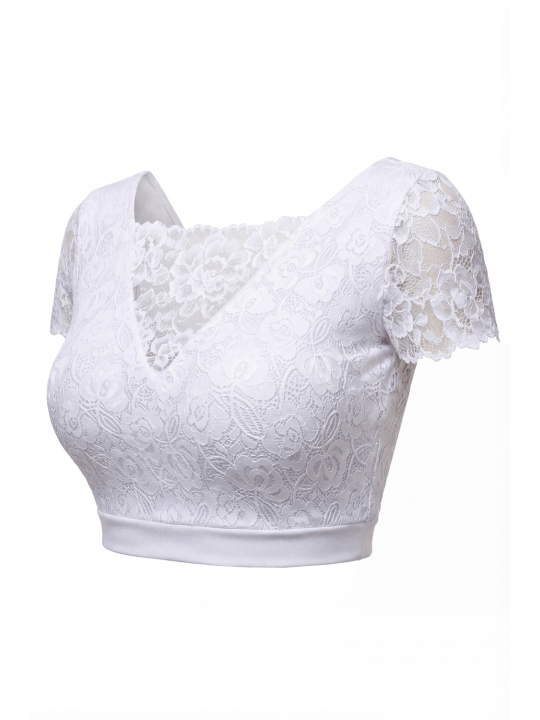 Top sexy court blanc bi matière réversible - LTK2-WHT