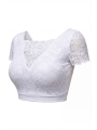 Top sexy court blanc bi matière réversible - LTK2-WHT