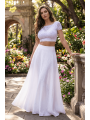 Top sexy court blanc bi matière réversible - LTK2-WHT