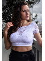 Top sexy court blanc bi matière réversible - LTK2-WHT