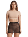 Jupe noire en résille transparente Maya - LSN1