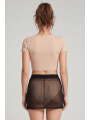 Jupe noire en résille transparente Maya - LSN1