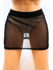 Jupe noire en résille transparente Maya - LSN1