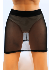 Jupe noire en résille transparente Maya - LSN1