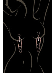 Bijoux de seins avec 3 chainettes doré rose et une perle - SO-0187